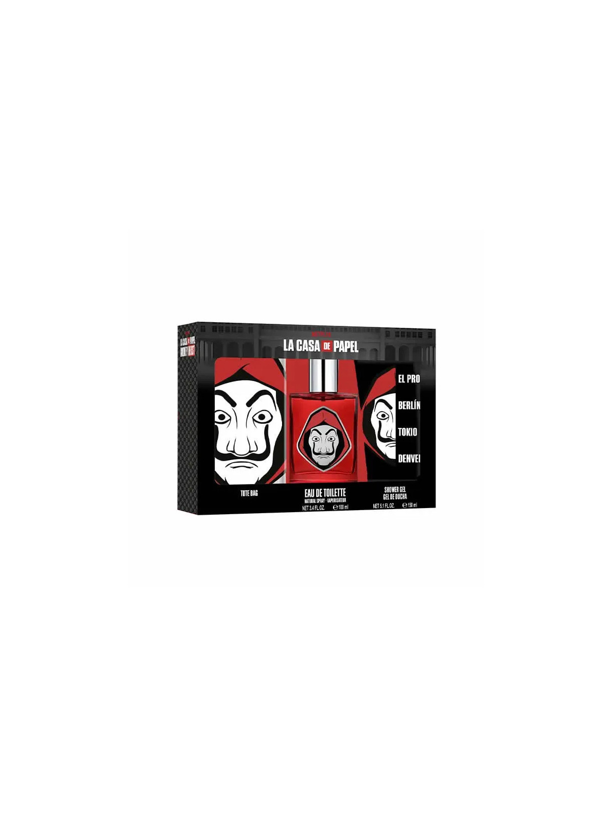 Netflix La Casa De Papel Eau De Toilette Vaporisateur 100ml Coffret 3 Produits