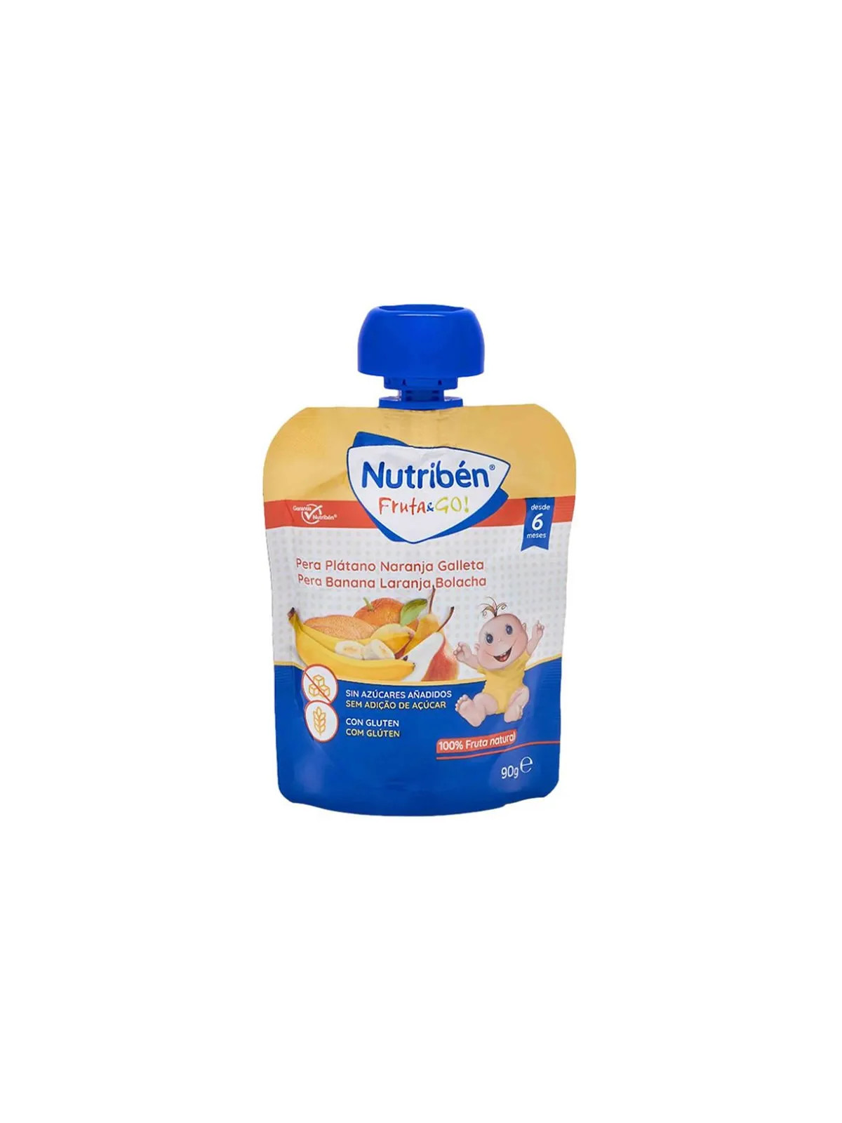 Nutribén Fruit & Go! Poire, Banane, Orange et Biscuit 90g