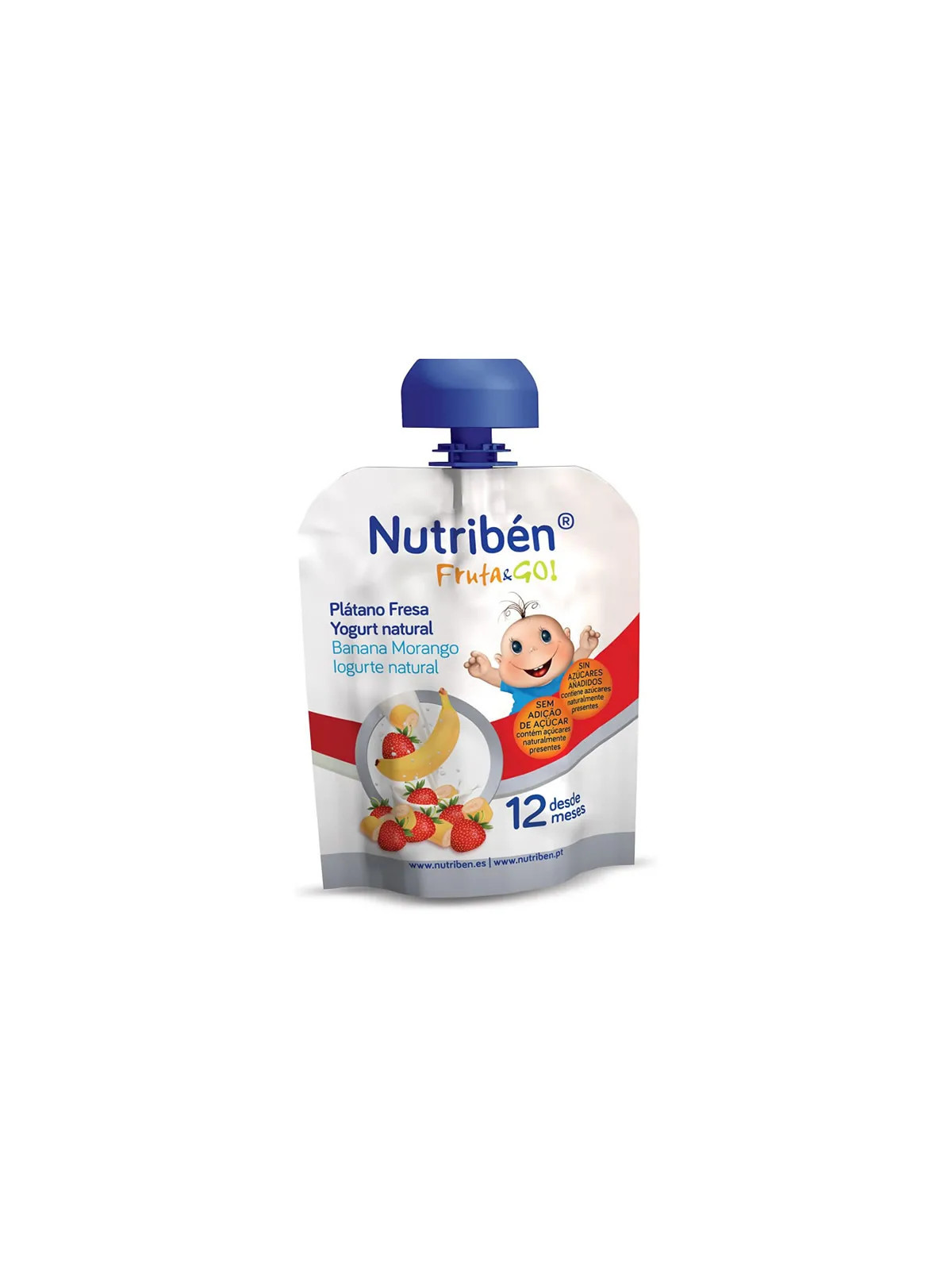 Nutribén Fruit & Go Banane, Fraise et Yaourt Nature 90g