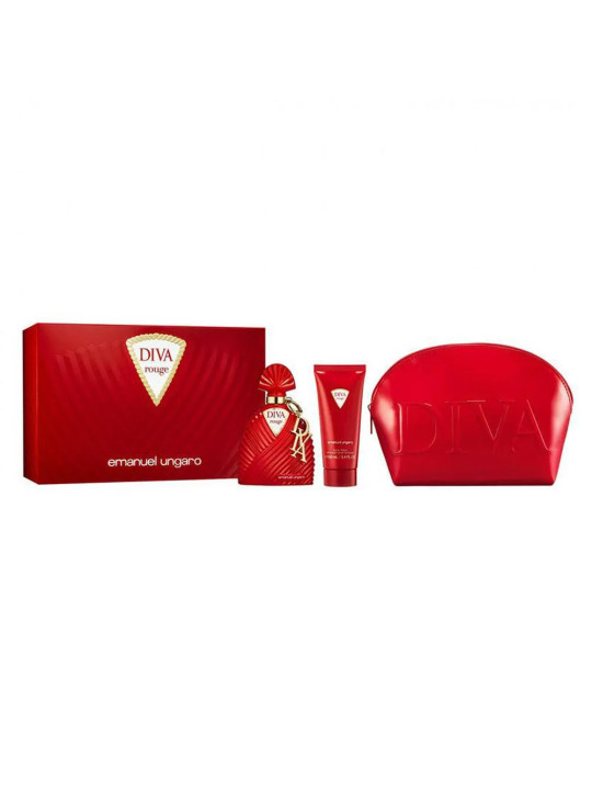 Emanuel Ungaro Diva Rouge Eau de Parfum Vaporisateur 100ml + Lait Corporel 100ml + Trousse