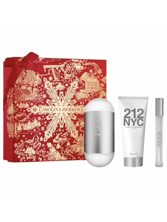 Carolina Herrera 212 NYC Eau De Toilette 100ml Coffret 3 Produits