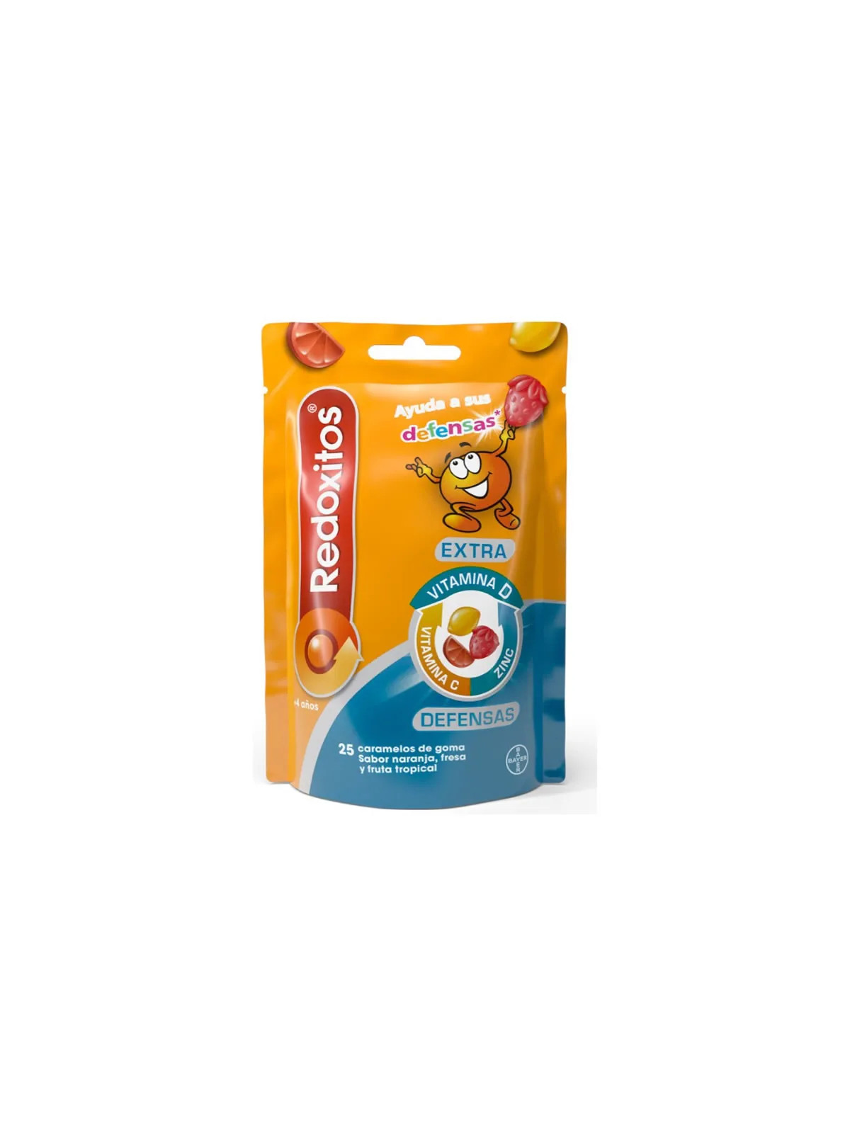 Redoxon Redoxitos Défenses Extra 25 Bonbons Gélifiés Saveur Orange, Fraise et Fruit Tropical