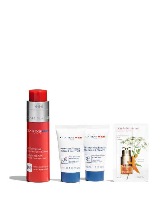 Clarins Men Coffret Gel Énergisant 50ml + Shampooing 30ml + Nettoyant 30ml