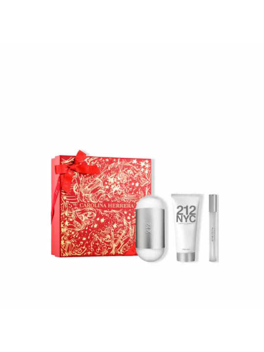 Carolina Herrera 212 NYC Eau De Toilette 100ml Coffret 3 Produits