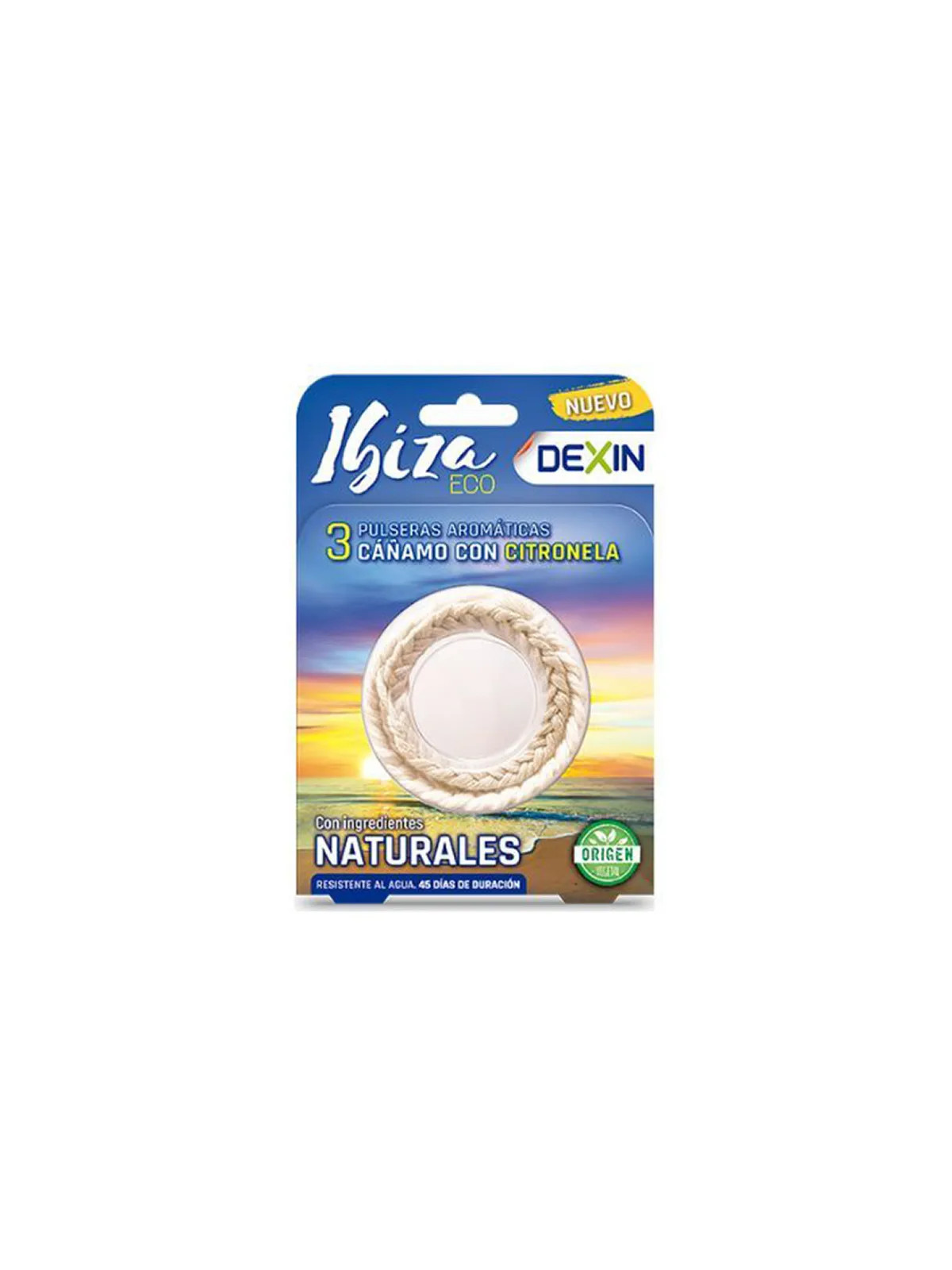 Dexin Bracelets Anti-Moustiques à la Citronnelle Résistants à l'Eau Pack Ibiza 3 Unités