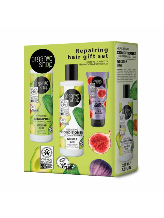 Organic Shop Repairing Hair Gift Coffret Cheveux 3 Produits