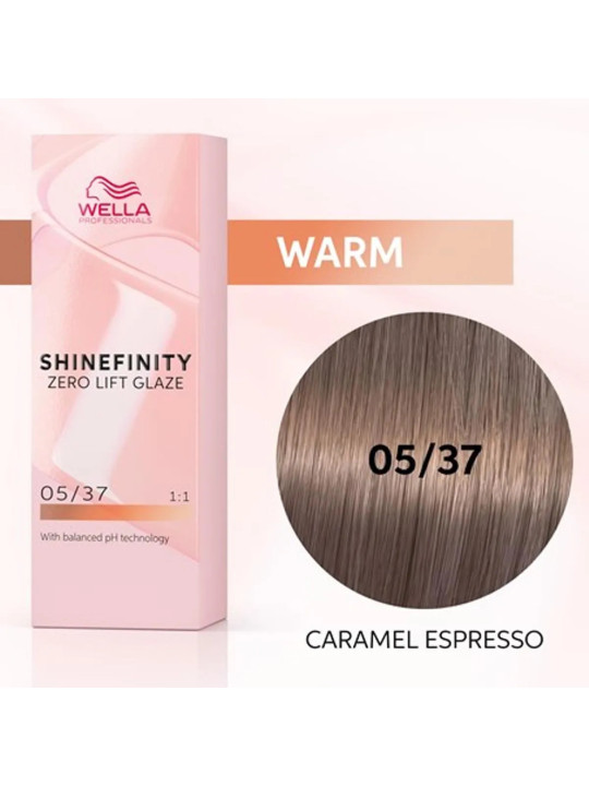 Wella Shinefinity Zero Lift Glaze Tinte 05/37 Caramel Espresso 60ml