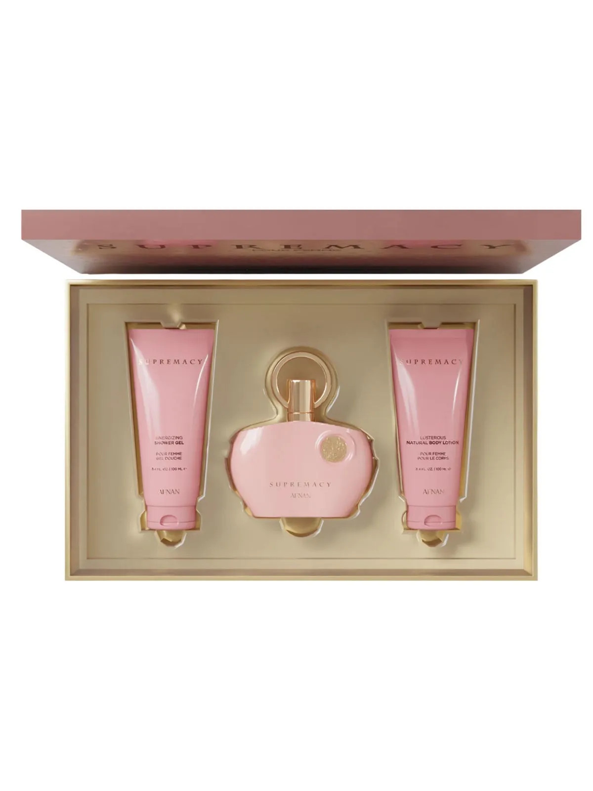AFNAN Supremacy Coffret Femme - Eau de Parfum 100ml + Gel Douche 100ml + Lait Corporel Parfumé 100ml