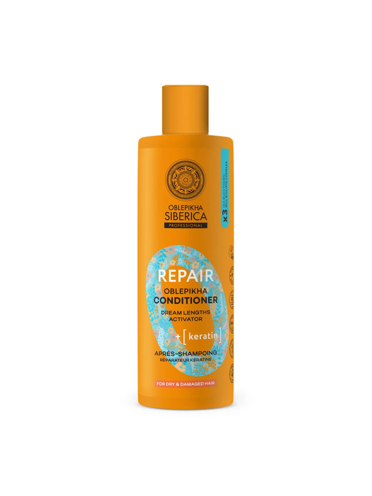 Natura Siberica Oblepikha Repair Kératine Après-Shampooing Cheveux Secs 400ml