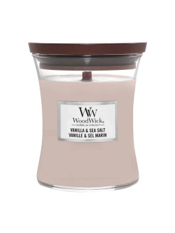 WoodWick Bougie Vanille et Sel de Mer 275g