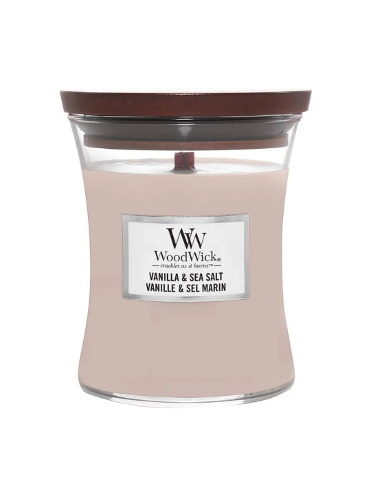 WoodWick Bougie Vanille et Sel de Mer 275g