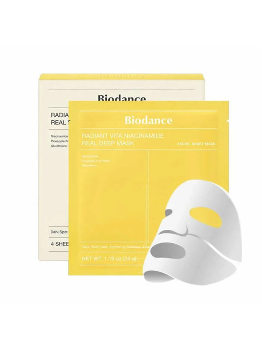 Biodance Radiant Vita Niacinamide Real Deep Mask 4 Unités