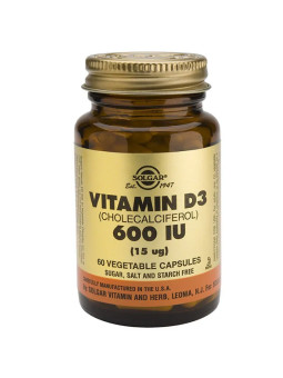 Solgar Vitamine D3 600UI 15µg 60 Gélules