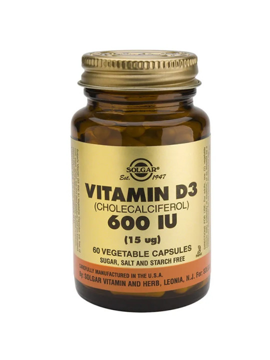 Solgar Vitamine D3 600UI 15µg 60 Gélules