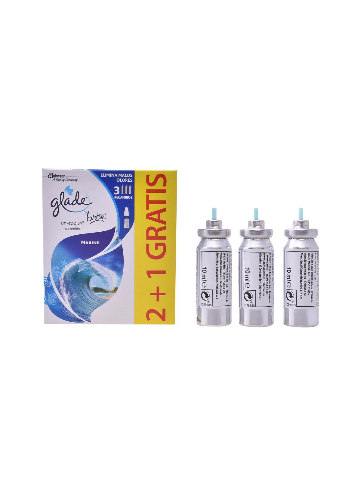 Glade Un Toque Désodorisant Recharge Marine 3 Pièces