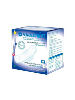 Farmaconfort Serviettes de Nuit avec Ailettes 10 unités