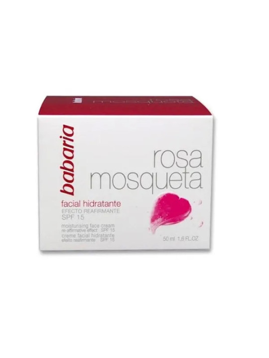 Babaria Crème Visage Hydratante 24H à l'Huile de Rose Musquée SPF15 50ml