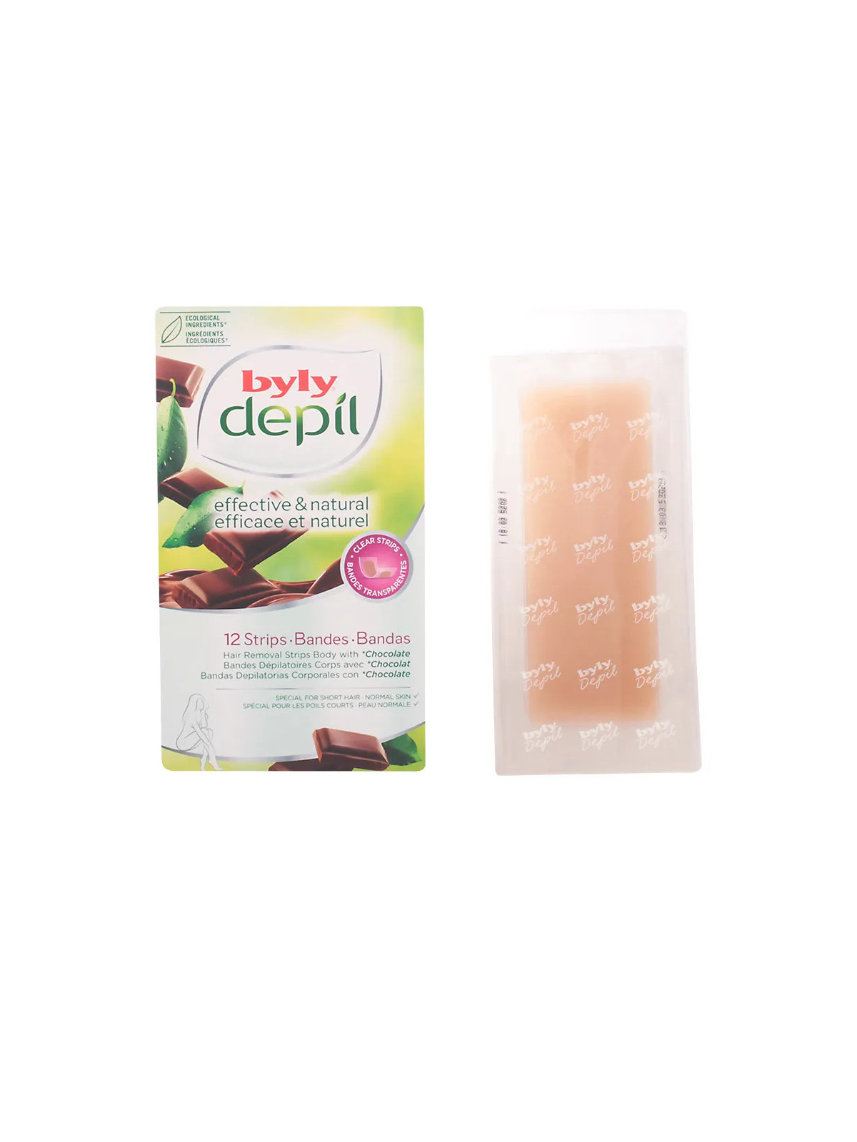 Byly Depil Bandes Dépilatoires Corps Avec Chocolat 12 Unités