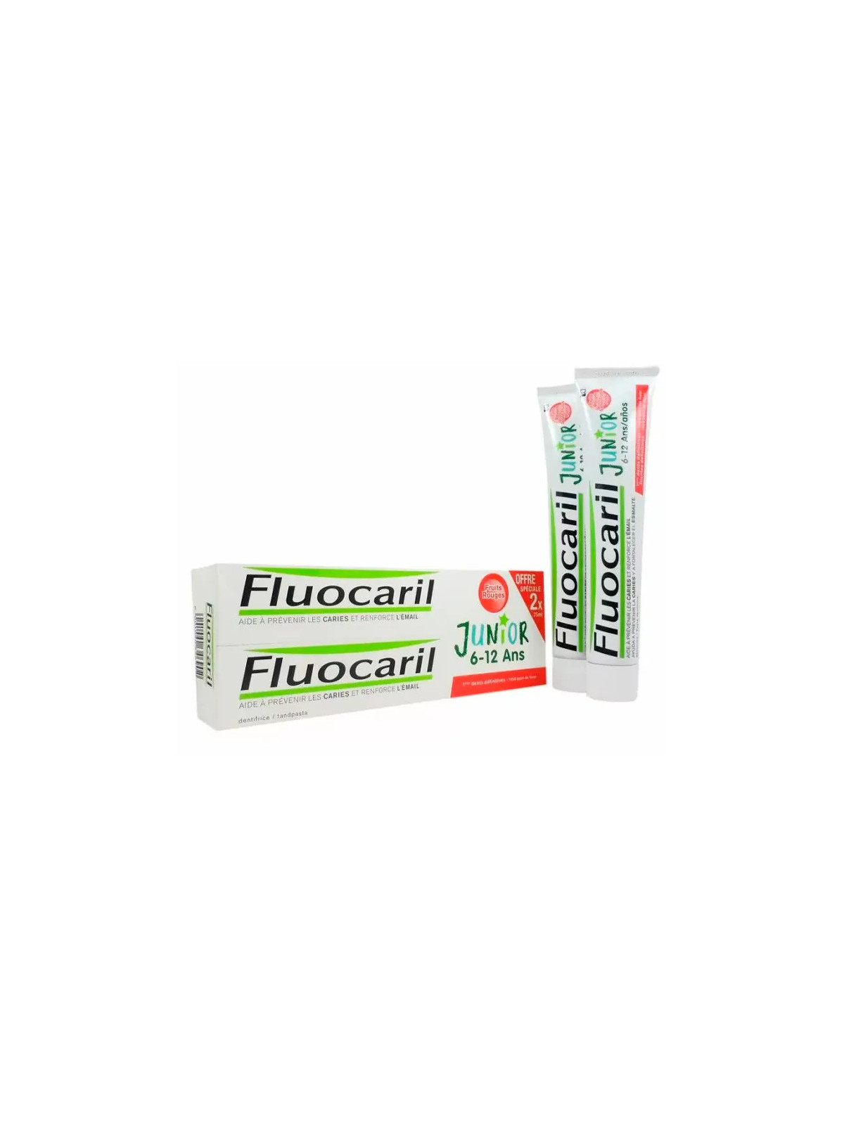 Fluocaril Junior Dentifrice Fruits Rouges 2x75ml