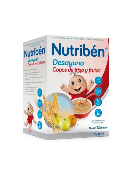 Nutribén Flocons de Petit-Déjeuner au Blé et aux Fruits 750g