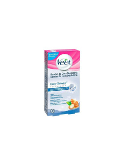 Veet Bandes de Cire Dépilatoires Corporelles Pure Peau Sensible 20 Unités