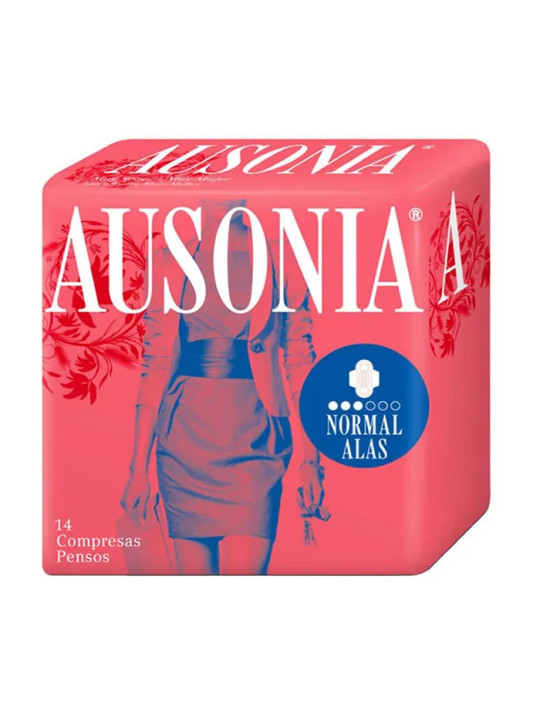 Ausonia Normal Avec Ailettes Serviettes Hygiéniques 14 Unités