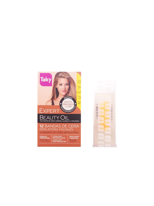 Taky Beauty Oil Bandes de Cire Dépilatoire Visage 12 unités