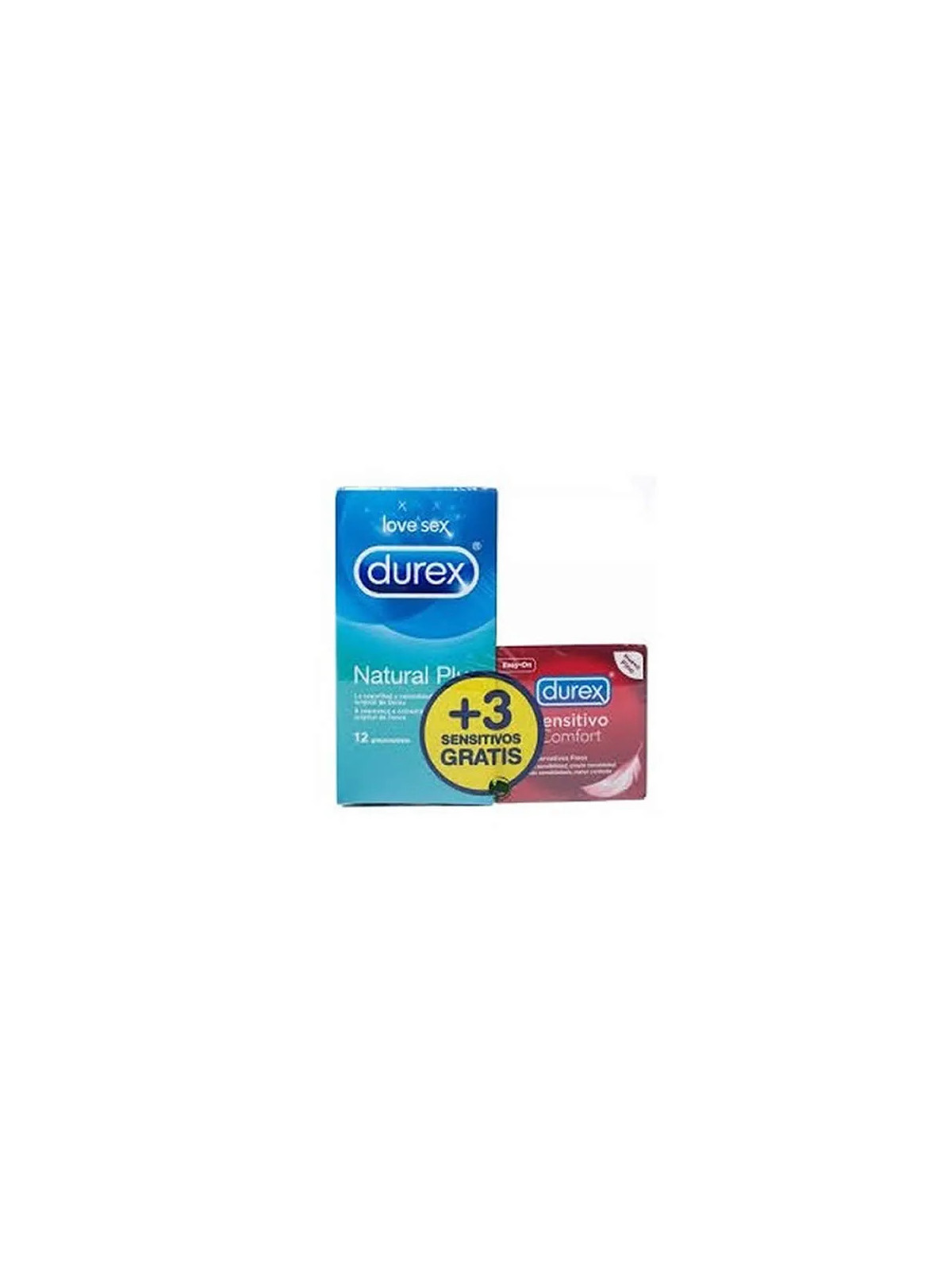 Durex Love Sex Natural Plus 12 Préservatifs + 3 Préservatifs Sensitive