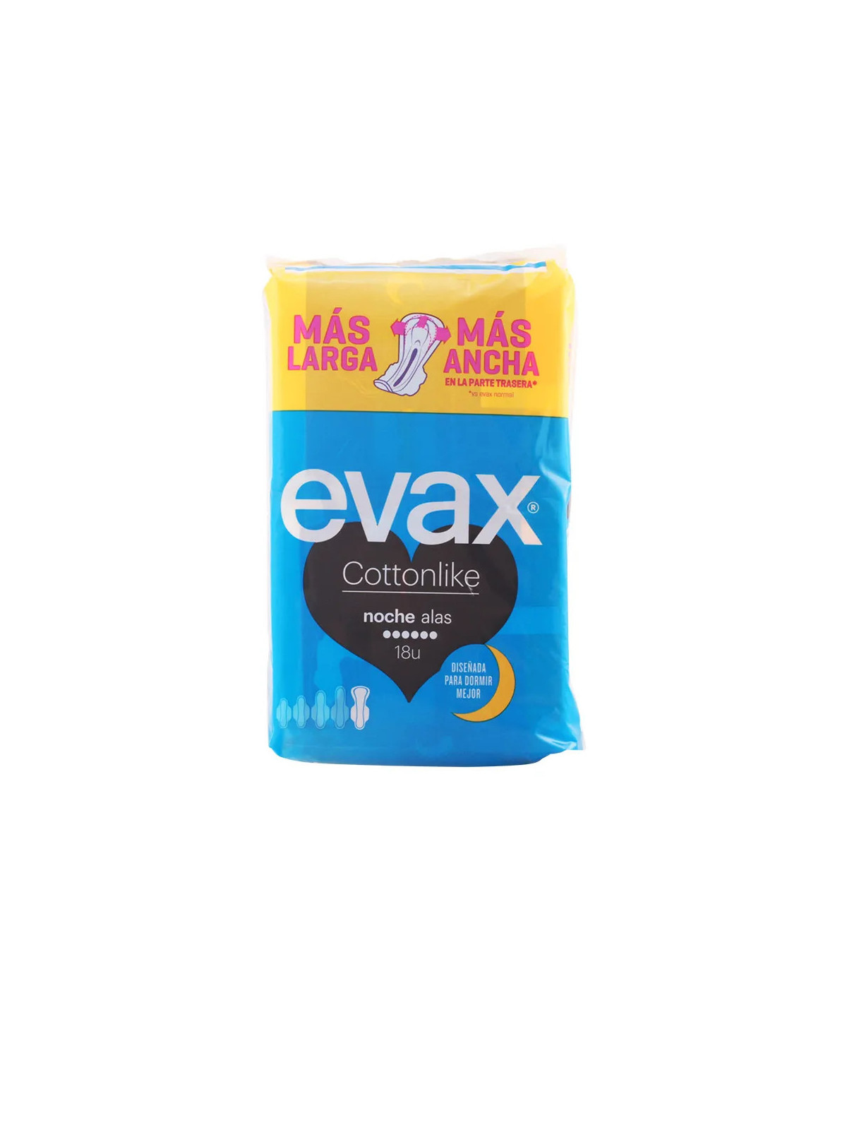 Evax Cottonlike Nuit avec Ailettes Serviettes Hygiéniques 18 Unités