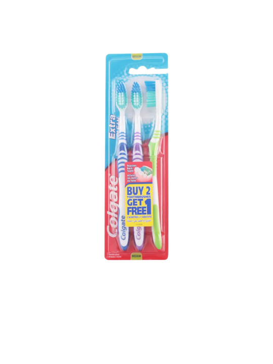 Colgate Extra Clean Medium Brosse À Dents 3 Unités