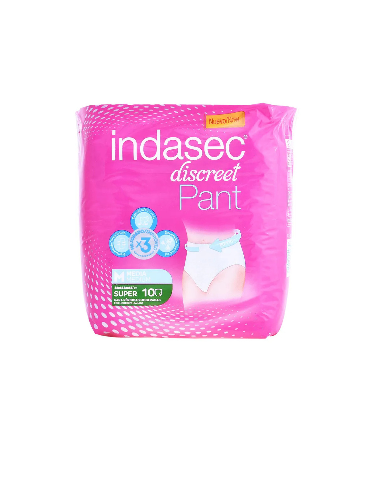 Indasec Pant Super Taille Moyenne 10 Unités