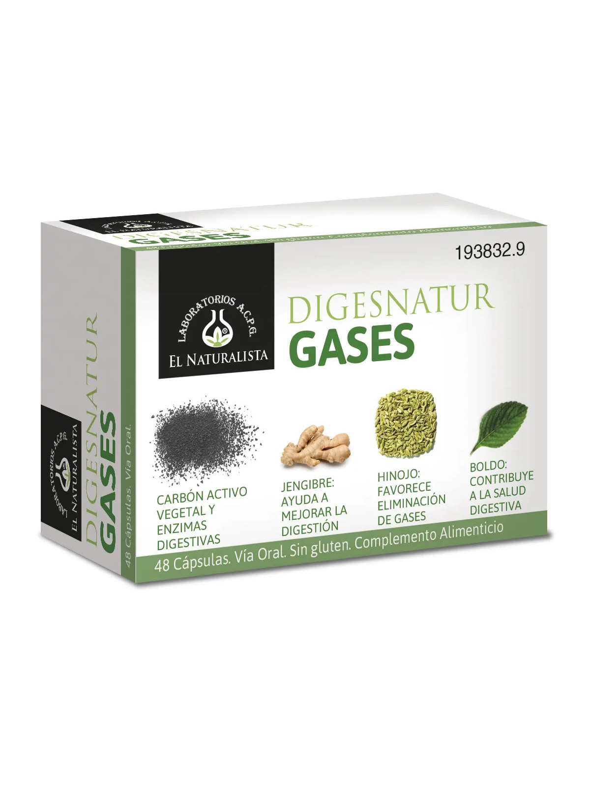 El Natural Digesnatur Gases 650mg x 48 Capsules