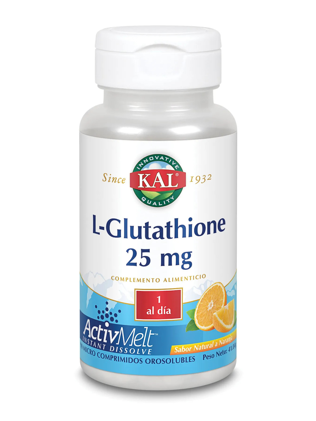 Kal L-Glutathion 25 Mg 90 Comprimés Sublinguaux Orange