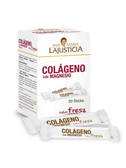 Ana María Lajusticia Collagène avec Magnésium Saveur Fraise 20 Sticks 4g