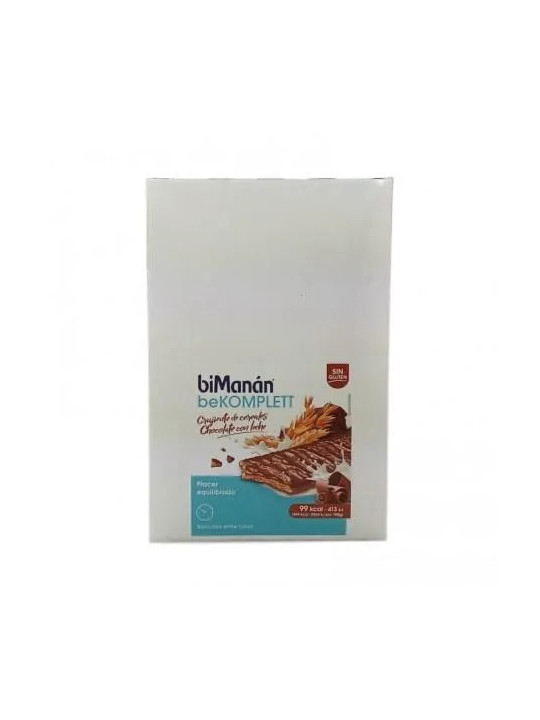 Bimanán beKOMPLETT Barres Céréales Chocolat au Lait Sans Gluten 20 Unités