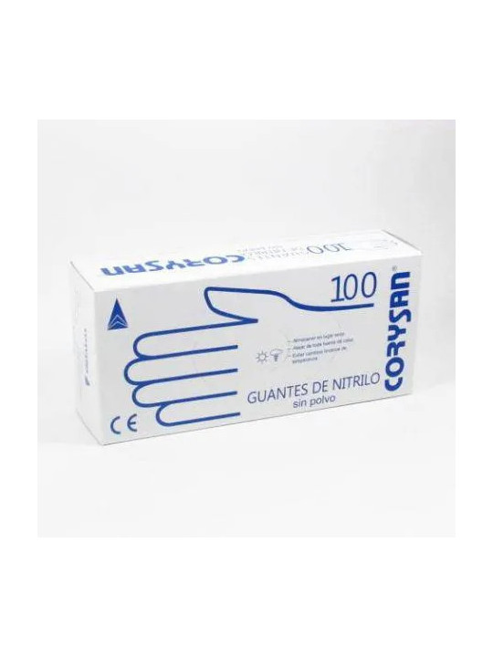 Corysan Gants en Nitrile Sans Poudre Taille Moyenne 100 Unités