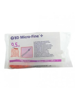 BD Seringue-Aiguille Insuline 0,5ml U100 8mm 30G 10 Unités