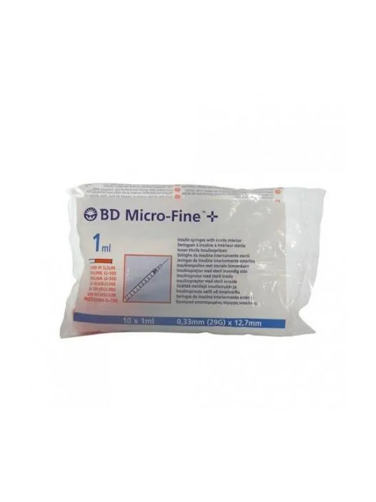 BD Ultra-Fine Seringue Insuline U100 1ml 29G x 12,7mm 10 Unités