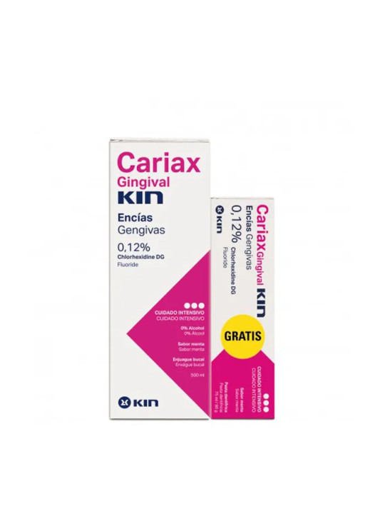 Kin Cariax Gingival Bain de Bouche 500ml + Dentifrice 75ml