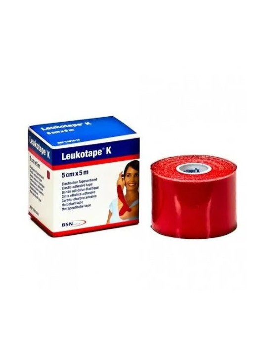 Leucotape K Bande Élastique Adhésive Rouge 5cm x 5m