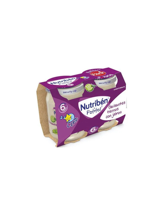 Nutribén Potito Dîner Bipack Petits Pois Tendres au Jambon 2x190g