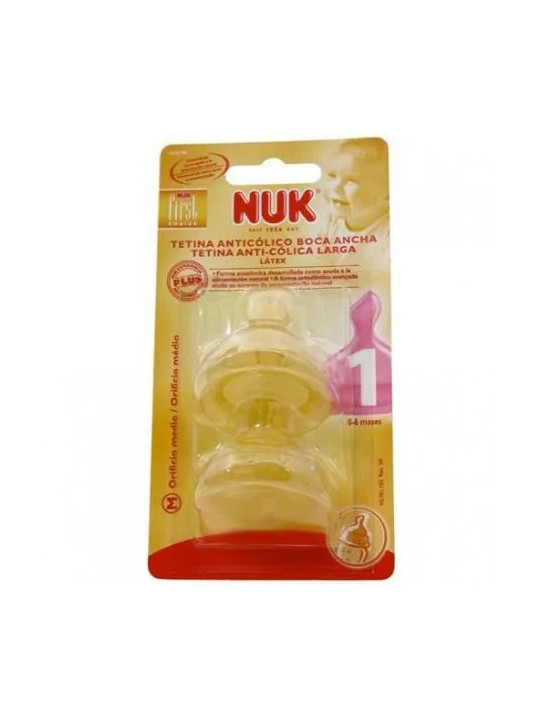 NUK Tétine Large First Choice 1 M Latex 2 Unités