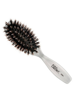 Eurostil Brosse Ovale Petite en Poils de Sanglier Purs Pique Blanc 1 unité