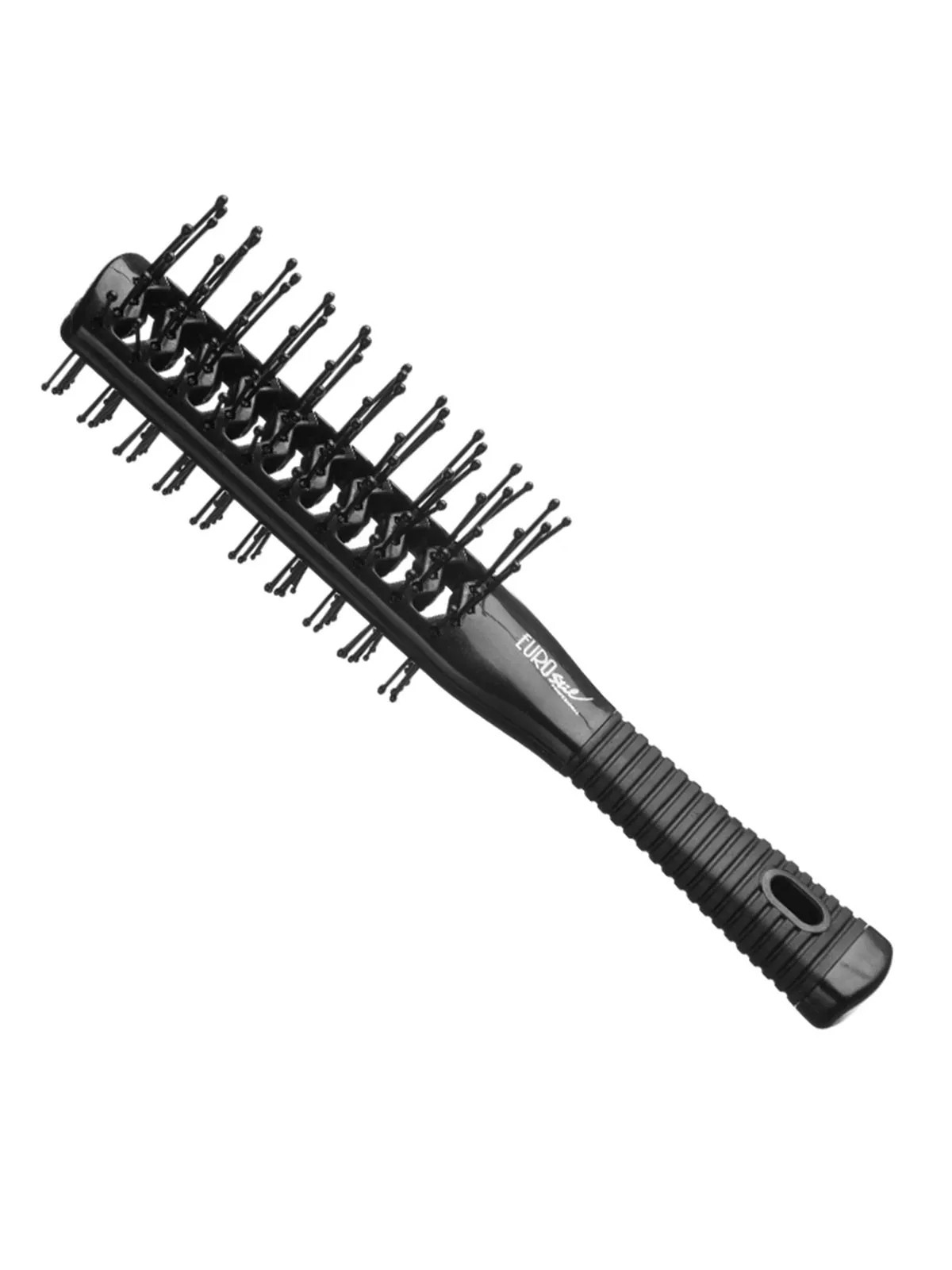 Eurostil Brosse Squelette Double Manche Caoutchouc Tunnel Noir 1 Pièce