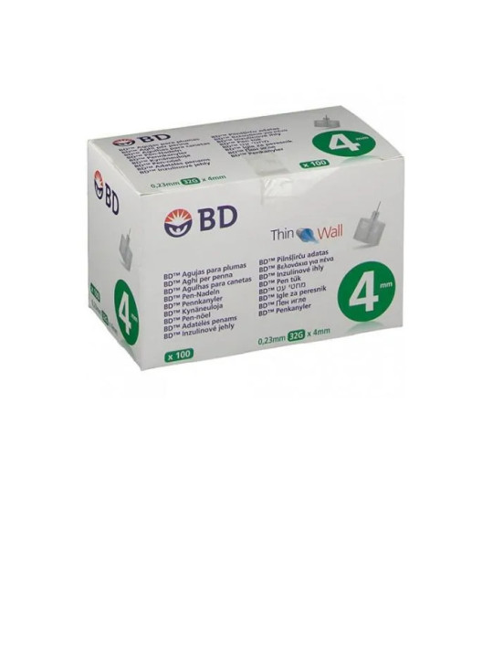 BD Aiguilles pour Stylo à Insuline 4mm 100 unités