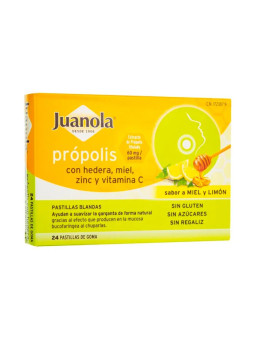 Juanola Hedera Propolis, Miel, Zinc et Vitamine C 24 Pastilles