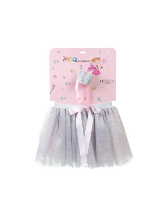 Inca Tutu Argenté + Ruban avec Couronne