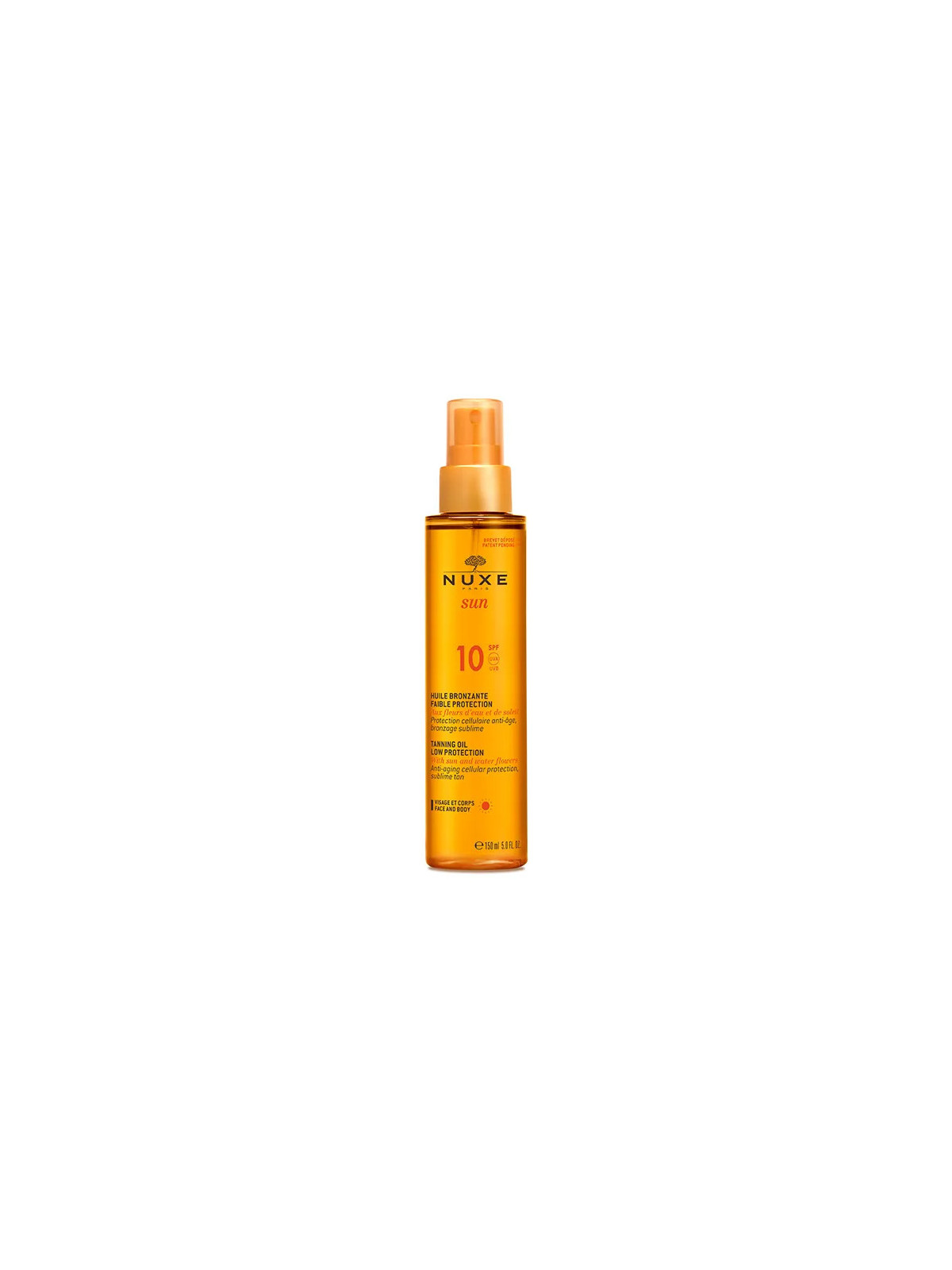 Nuxe Sun Huile Bronzante Visage et Corps SPF10 150ml