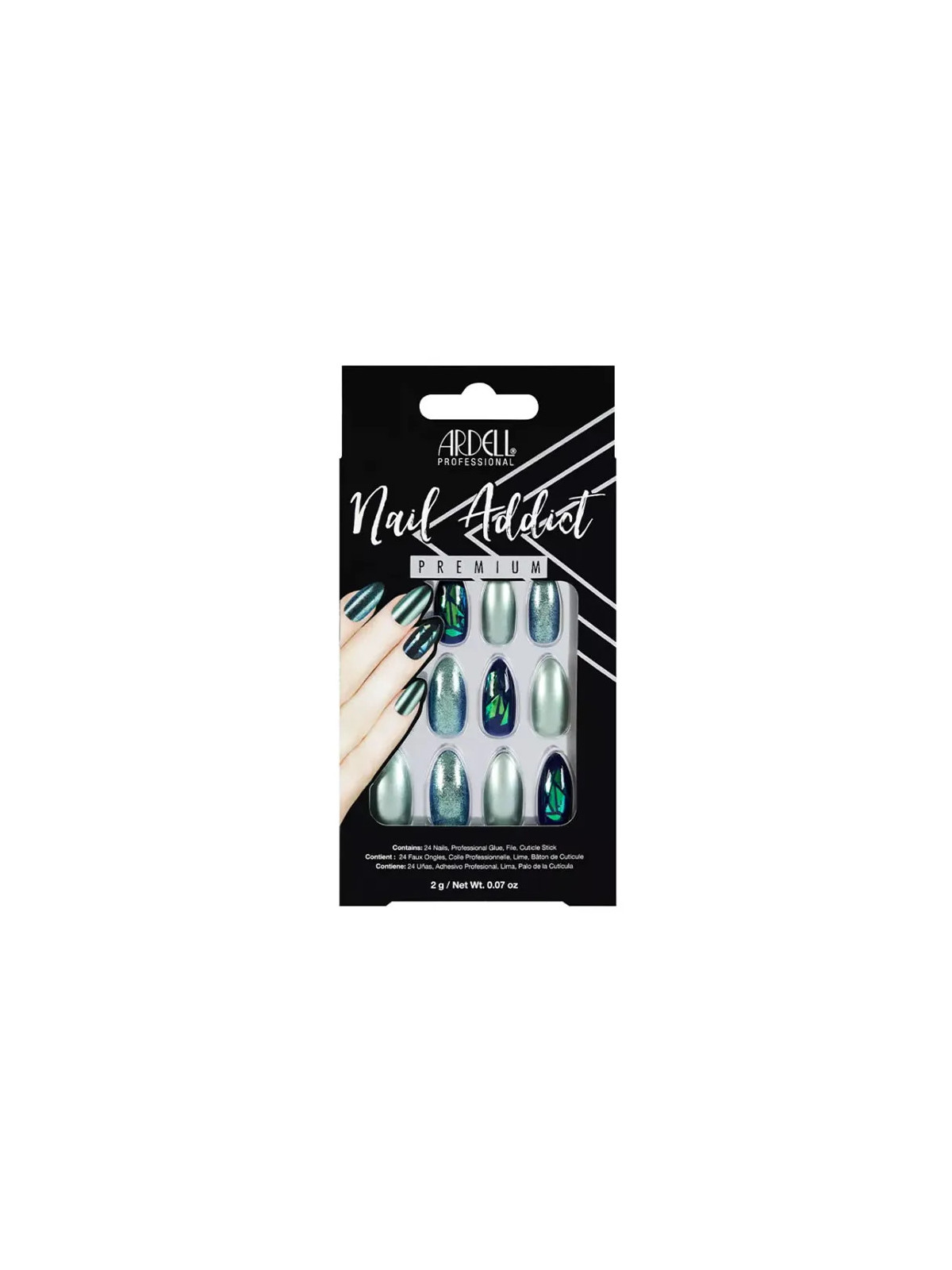 Ardell Nail Addict Green Glitter Chrome Faux Ongles
