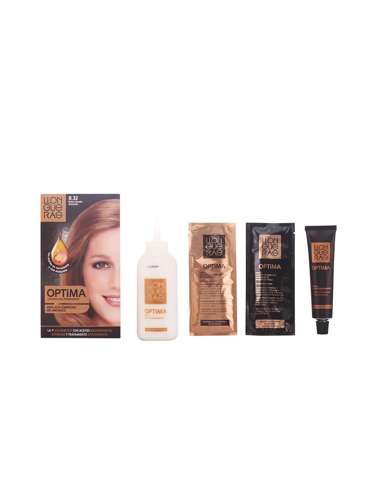 Llongueras Optima Coloration Permanente Sans Ammoniaque 8.32 Blond Doré Naturel